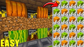 Easy 120 Pumpkin amp Melon Farm for Minecraft Bedrock MCPE  XBOX  PS4 [upl. by Neelyahs950]