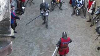 Medieval reenactment of Longsword fight at Conwy Castle Wales UK [upl. by Stilu]