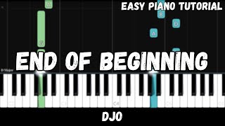 Djo  End of Beginning Easy Piano Tutorial [upl. by Sirrep]