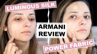 GIORGIO ARMANI FOUNDATION REVIEW  DEMO  Luminous Silk vs Power Fabric  Ysis Lorenna [upl. by Tews]