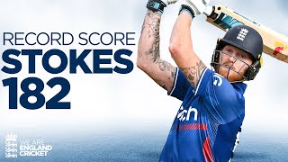 182 off 124 Balls  Sensational Stokes Hits England Mens Highest EVER ODI Score [upl. by Anner526]