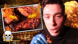 Eating the Hottest Wings In the UK 5m Scoville Units [upl. by Courtney]