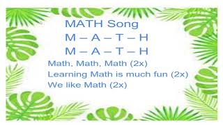 MATH SONG FOR KIDS [upl. by Artair]