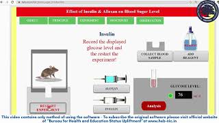 Ex Pharm Software  Insulin hypoglycemic effect in animals  With Exam Mode simulatedexperiments [upl. by Amre]