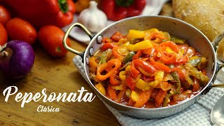 Peperonata  Riquísima Guarnición de Pimientos Estofados  Receta Vegana Vegetariana [upl. by Katonah97]