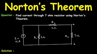 Nortons Theorem Solved Example  Network Analysis  Circuit Analysis [upl. by Surdna586]