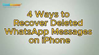 How to Recover Deleted WhatsApp Messages on iPhone 4 Ways [upl. by Lleon]