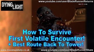 How To Survive First Volatile Encounter  Best Escape Route Hard Difficulty Dying Light PC PS4 [upl. by Hussar]