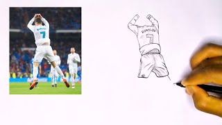 How to Draw Ronaldo  Cristiano Ronaldo Drawing Full Body  Cristiano Ronaldo Drawing Video  cr7 [upl. by Daj]