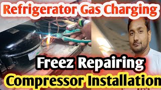 How To Replace Refrigerator CompressorHow Gas Charging In RefrigeratorFalcon Freez RepairingYtcr [upl. by Nibbor]