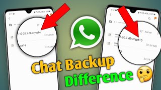 Difference In Whatsapp Chat backup  Crypt14 vs Crypt15 [upl. by Ellenig1]