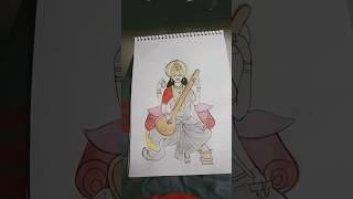 Saraswati mata drawing🕉🚩 drawing saraswatimata Ujjwalarts88 [upl. by Alue862]