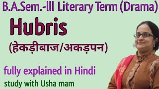 BA3rd Semester Hubris with Examples in Literary Term Drama by Usha mam [upl. by Eentruoc387]