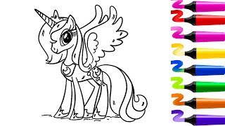 Coloriage licorne Coloriage de Princesse Dessiner facilement dessin facile et colorier COLORIAGE [upl. by Aiekram]