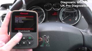 i970 iCarsoft Diagnose amp Reset Airbag Warning Light Peugeot amp Citroen [upl. by Sausa]