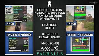 AMD Ryzen 5 9600X VS AMD Ryzen 7 5800X3D Pruebas Con Nvidia En 1440p [upl. by Alis]