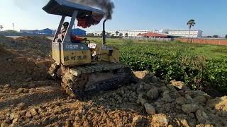 KOMATSU Dozer D21P Pushing Stone With 5T Truck Working with Big Project [upl. by Ytima]