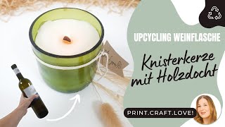 DIY Knisterkerze mit Holzdocht selbermachen  MiniLagerfeuer ToGo  Geschenkidee amp Outdoordeko [upl. by Barber]