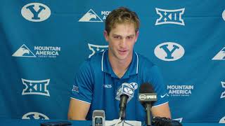 Kedon Slovis  BYU Football  Postgame Press Conference  Kansas  September 23 2023 [upl. by Nazay]