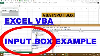 Input box in excel VBA how to add [upl. by Birck]