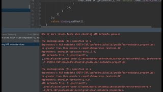 The minCompileSdk 33 specified in adependencys AAR metadata is greater than this modules Error [upl. by Oirom]