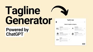 My New Free Tagline Generator Tool Powered by ChatGPT [upl. by Nad]