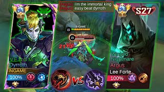 DYRROTH VS GLOBAL ARGUS  LIFESTEAL AGAINST IMMORTAL  EXPLAINED TUTORIAL MLBB [upl. by Metsky]