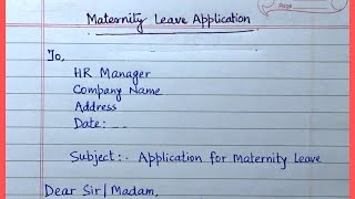 Maternity Leave Application  How to Write a Maternity Leave Request for Office [upl. by Daus373]