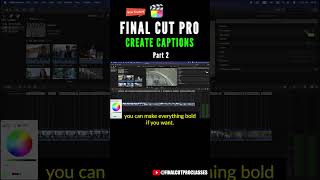 CREATING CAPTIONS IN FINAL CUT PRO finalcutprotutorial fcp finalcutpro fcpxtutorial fcpx [upl. by Eisele991]