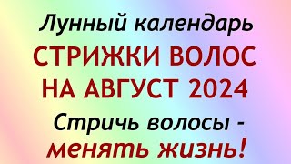 Лунный календарь СТРИЖКИ волос на АВГУСТ 2024 Благоприятные и неблагоприятные дни [upl. by Ho]