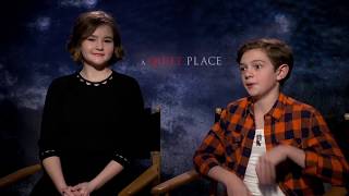 Millicent Simmonds and Noah Jupe quotA Quiet Placequot Interview [upl. by Anaerol]