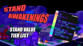 STANDS AWAKENING STAND VALUE TIER LIST [upl. by Maury186]