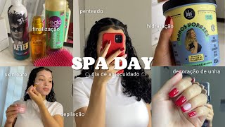 SPA DAY completo  unhas penteado finalização skin care corpo 💗💆🏻‍♀️ [upl. by Thad]