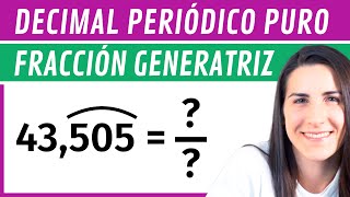 Pasar de Decimal PERIÓDICO PURO a FRACCIÓN ✅ Fracción Generatriz [upl. by Nanette]