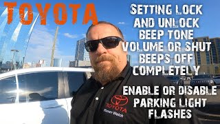 Toyota locking Adjust or eliminate beep tone and light flashes [upl. by Eillehs]