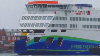 Wightlinks new ferry Victoria of Wight arriving for the first time in Portsmouth Harbour [upl. by Grogan376]