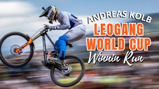 Andreas Kolb Leogang Elite Mens Downhill Finals WIN 🏆  UCI DHI [upl. by Sanjay]