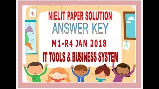 M1R4 It Tools and Business System Jan 2018 Solution [upl. by Syck]