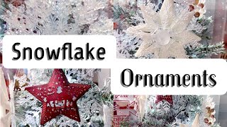 SNOWFLAKE CHRISTMAS ORNAMENTS  DOLLAR TREE DIY [upl. by Yerffej]