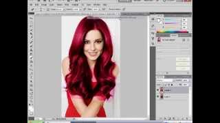 photoshop CS5 hair colour change tutorial [upl. by Einnim]