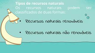 Recursos Naturais renováveis e não renováveis  Ciências 4º e 5º ano [upl. by Selina533]