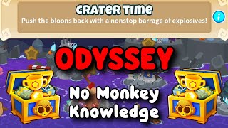 BTD6 Odyssey Tutorial  No Monkey Knowledge  Crater Time [upl. by Doralynne]