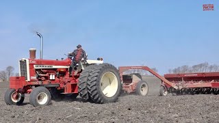 FARMALL 1206 Turbo Tractor Seeding Oats [upl. by Tades]