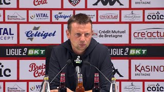 Guingamp 40 ESTAC  Réaction du coach troyen Stéphane Dumont [upl. by Jarv481]