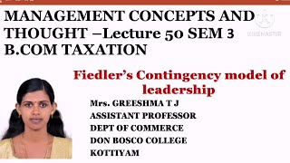 MANAGEMENT CONCEPTS AND THOUGHT LECTURE 50SEM 3 BCOM TAXATION [upl. by Aicilas492]