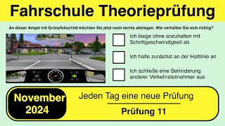 🚘 Führerschein Theorieprüfung Klasse B 🚗 November 2024  Prüfung 11🎓📚 [upl. by Benco572]