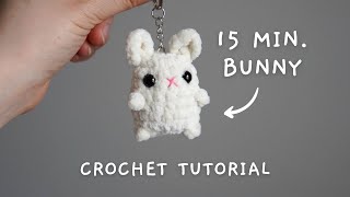 Crochet a bunny rabbit in 15 mins NoSew Amigurumi Tutorial [upl. by Annirak]