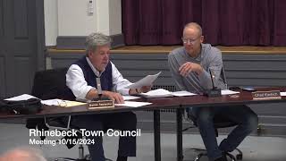 Rhinebeck Town Council Meeting 10152024 [upl. by Takeo]