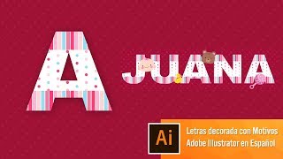 Letras decoradas con Motivos  Illustrator en Español [upl. by Aimit45]