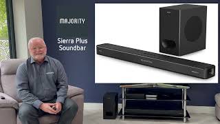 60 Second Tech Talk Majority Sierra Plus Dolby Atmos Soundbar with Subwoofer [upl. by Vial]